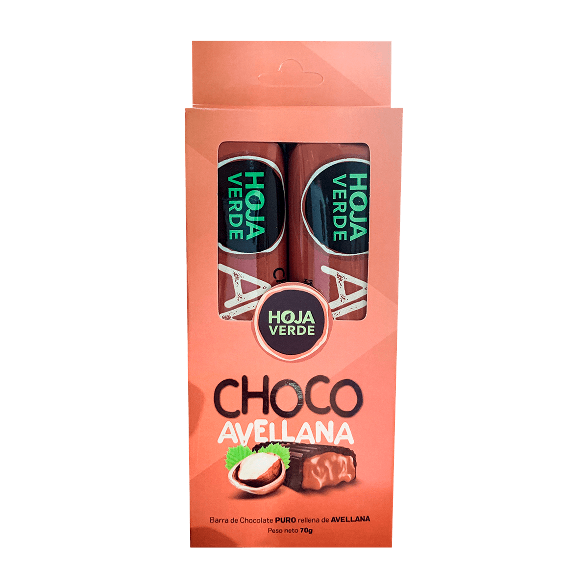 Duo Pack Barra Rellena Sabor a Avellana 70g