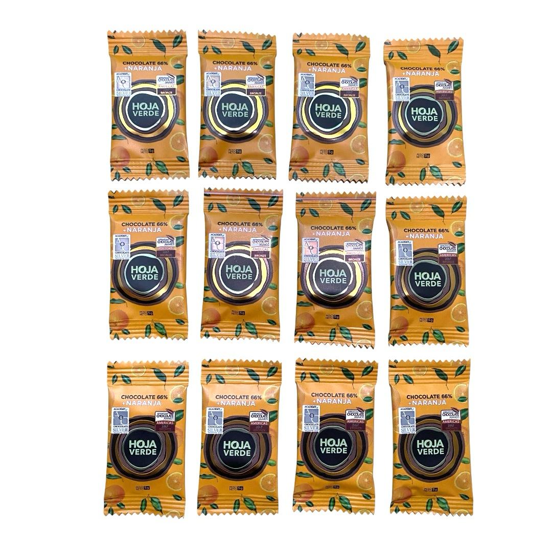 Mini barras 5gr NARANJA HOJA VERDE 12 unidades