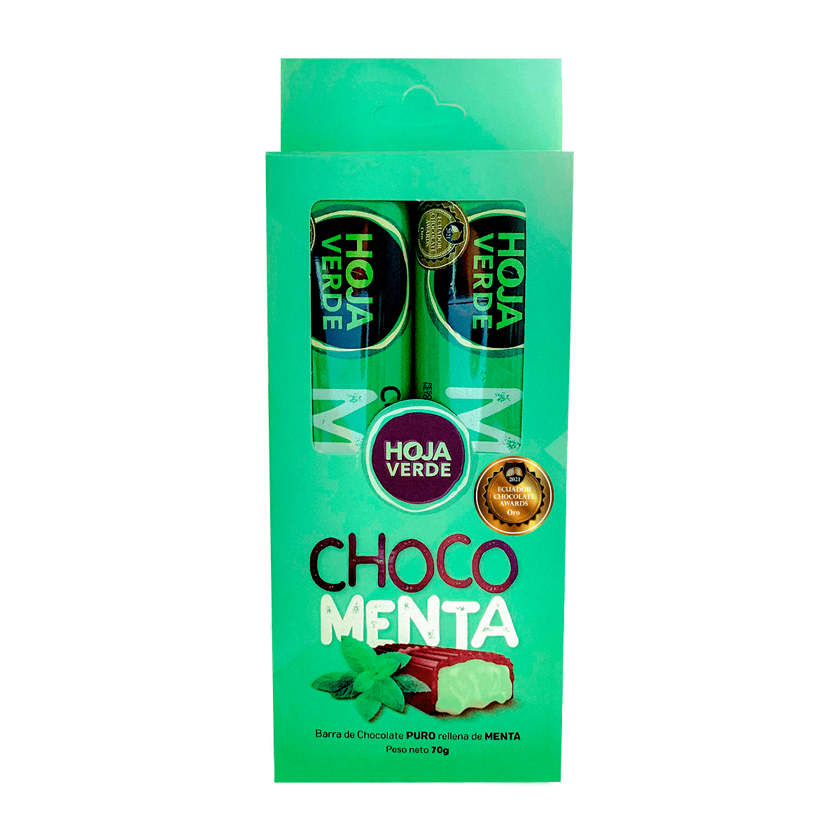 Duo Pack Barra Rellena Sabor a Menta 70GR