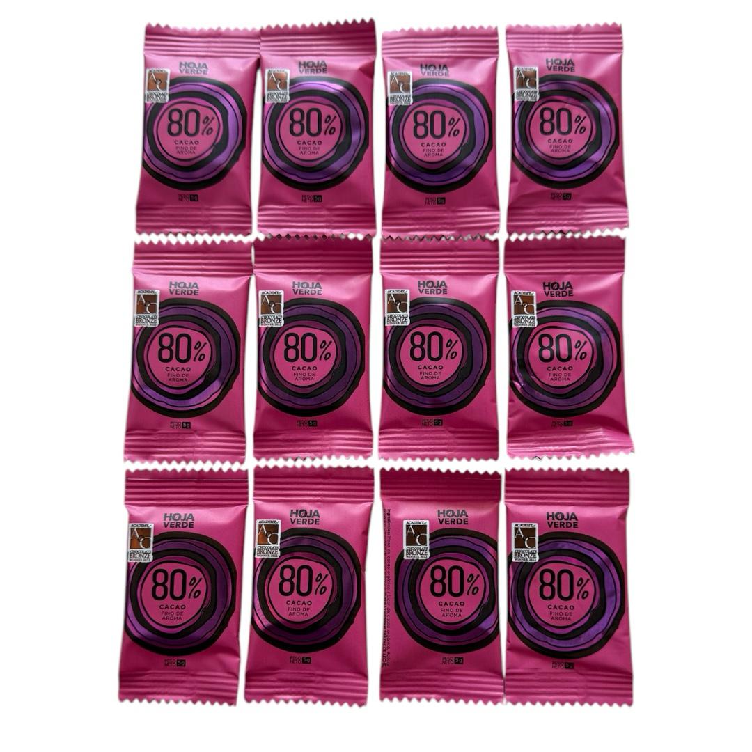 Mini barras 5gr 80% HOJA VERDE 12 unidades